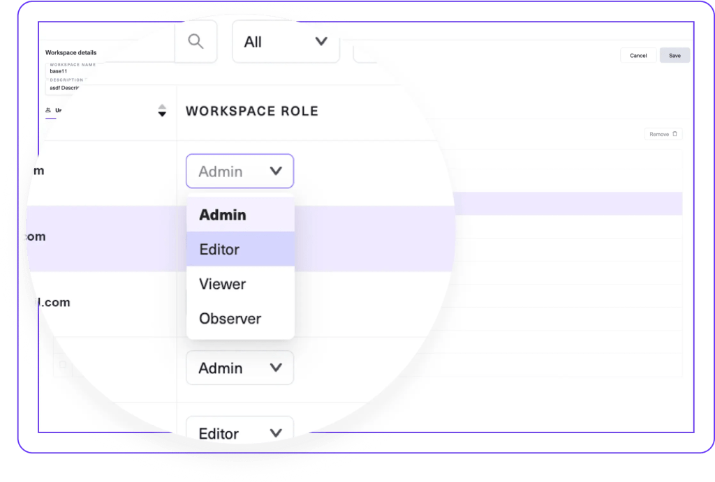 Role based access controls (RBAC) available in Lightup Data Quality for unstructured data
